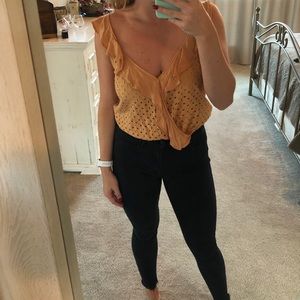 Free People Orange crop top
